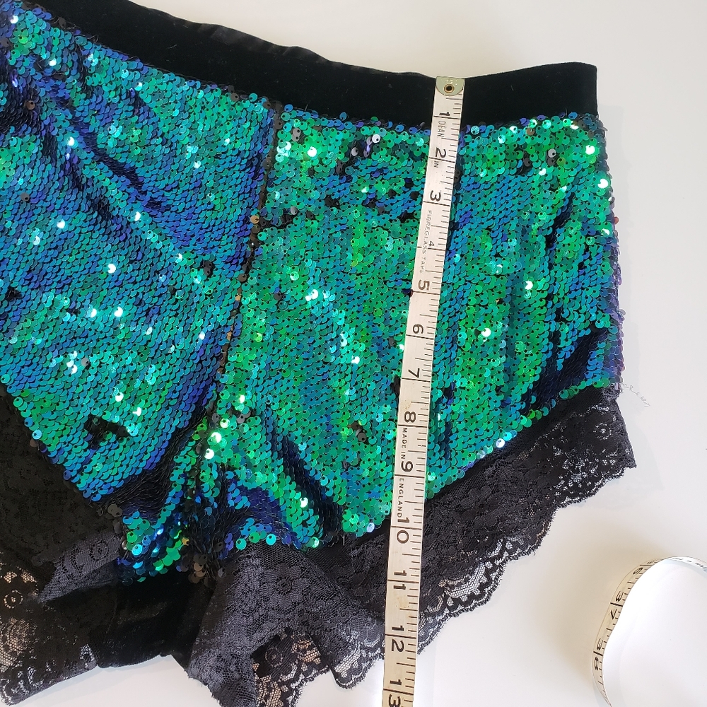 Shorts. Sequin black velvet Bottoms only - Picture 7 of 9